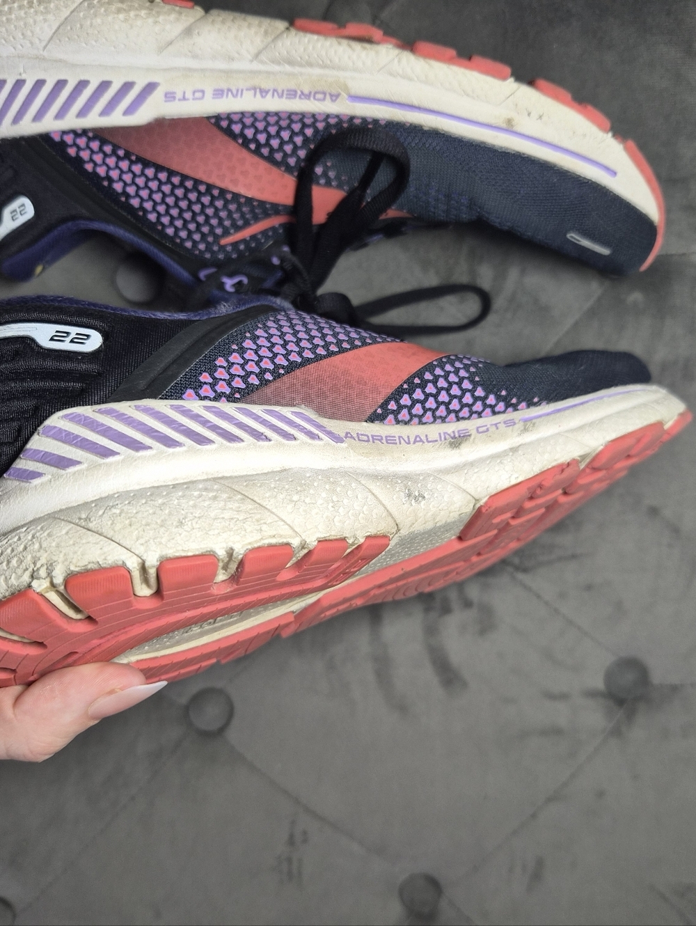 Brooks Women's Adrenaline Gts Running Sneakers - Navy, Coral & Purple 10 — image 8 of 8